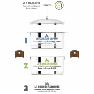 Acheter Maintenant Les meilleures critiques de 🎉 Casserole et Cuit Vapeur Inox Ø 20 cm Anses Mutine Blanc Biome Cristel 😀 11