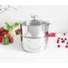 De gros 😀 Casserole et Cuit Vapeur Inox Ø 24 cm Anses Mutine Framboise Biome Cristel ⌛ magasin paris 19