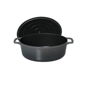 magasin pas cher Cocotte En Fonte Ovale 25 Cm Caviar Chasseur 11