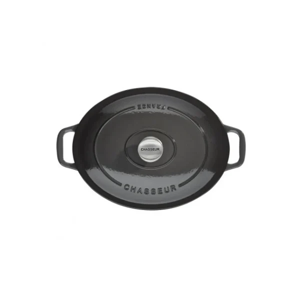 magasin pas cher Cocotte En Fonte Ovale 25 Cm Caviar Chasseur 1