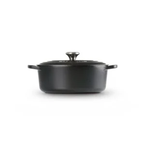 magasin solde Cocotte En Fonte Ovale 27 Cm Noir Mat Le Creuset Signature 9