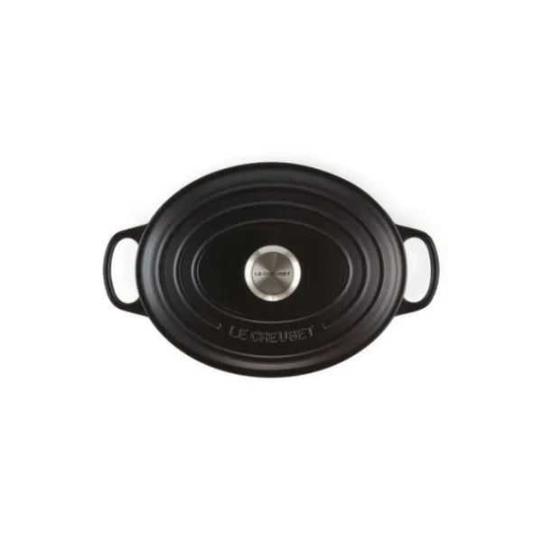 magasin solde Cocotte En Fonte Ovale 27 Cm Noir Mat Le Creuset Signature 4