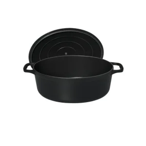prix pas cher Cocotte En Fonte Ovale 35 Cm Noir Mat Chasseur 11