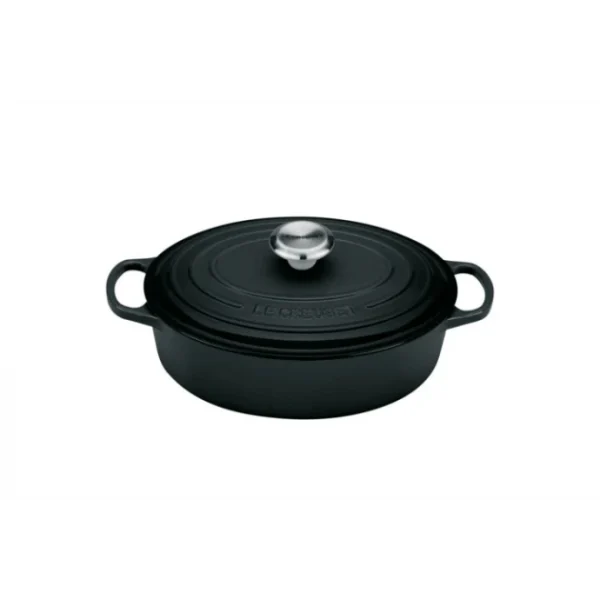 REMISE allant jusqu. Cocotte En Fonte Ovale Basse 27 Cm Noir Mat Le Creuset Signature 1