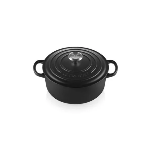 magasin en ligne france Cocotte En Fonte Ronde 18 Cm Noir Mat Le Creuset Signature 1