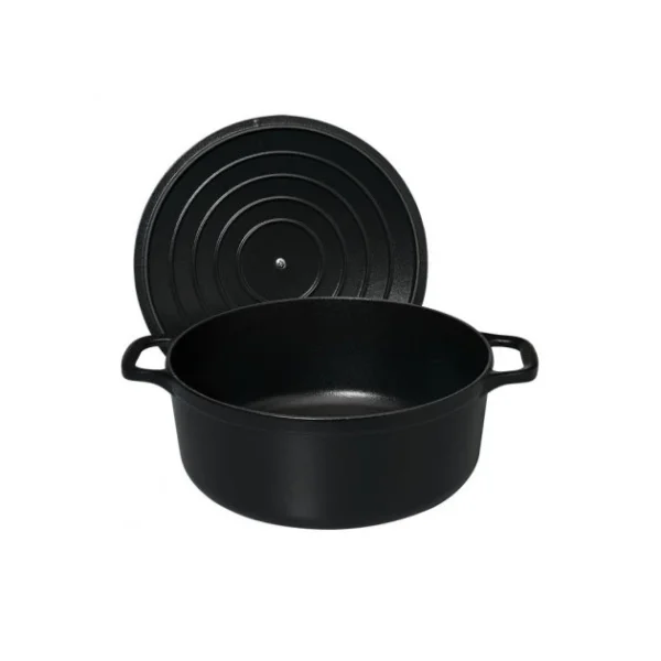 Cocotte En Fonte Ronde 22 Cm Noir Mat Chasseur prix abordable 4