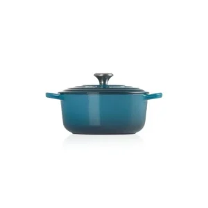 Cocotte En Fonte Ronde 24 Cm Deep Teal Le Creuset Signature prix pas cher 10