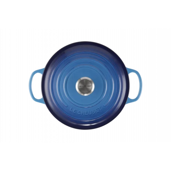 Prestation Et Rapide Cocotte En Fonte Ronde 26 Cm Azur Le Creuset Signature 4