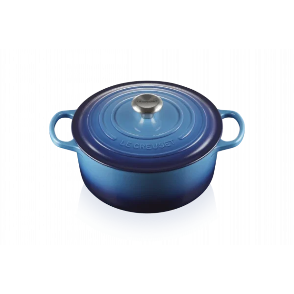 Prestation Et Rapide Cocotte En Fonte Ronde 26 Cm Azur Le Creuset Signature 1