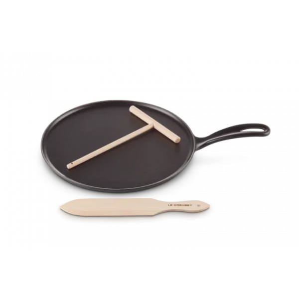 Crêpière En Fonte 27 Cm Noir Mat Avec Spatule & Râteau Le Creuset soldes en ligne 3