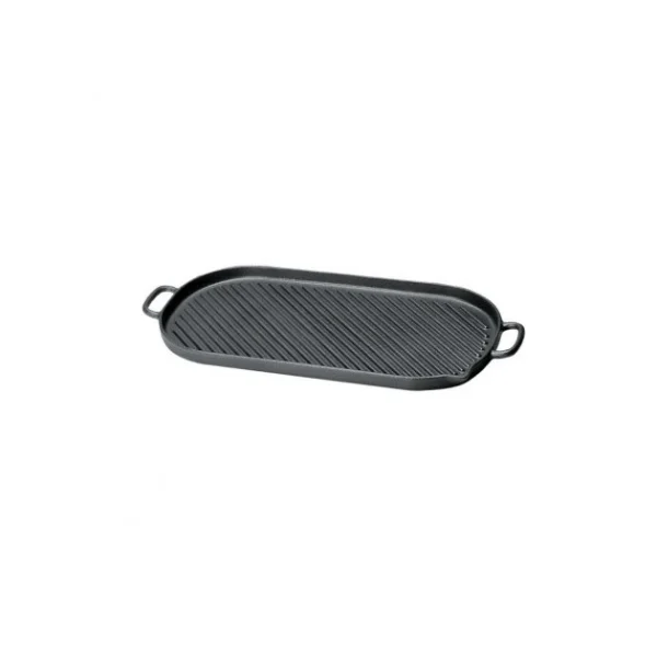 solde en ligne Gril En Fonte Ovale 34 X 18 Cm Noir Mat Chasseur 1