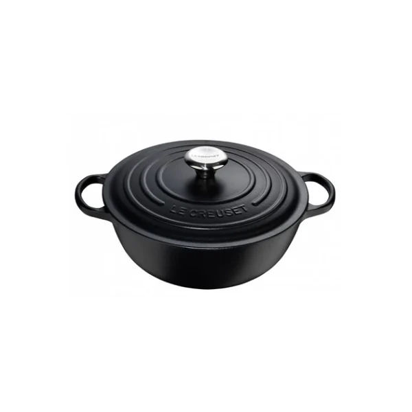 boutiqued pas cher Marmite En Fonte 26 Cm Noir Mat Le Creuset Signature 1