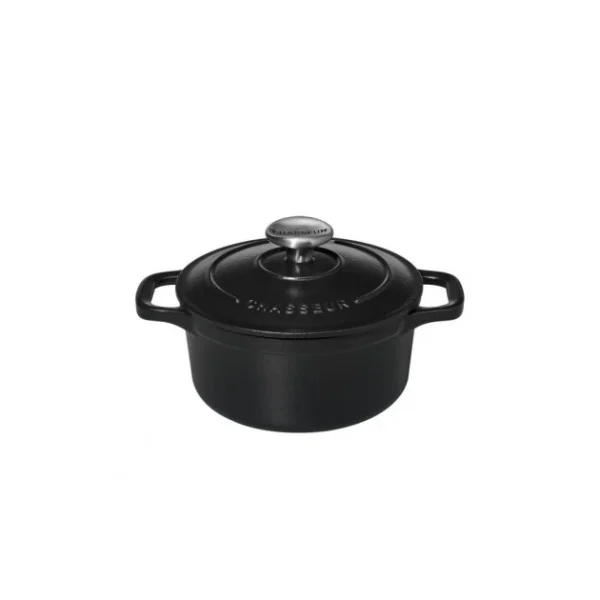 authentiques Mini Cocotte En Fonte Ronde 14 Cm Noir Mat Chasseur 3