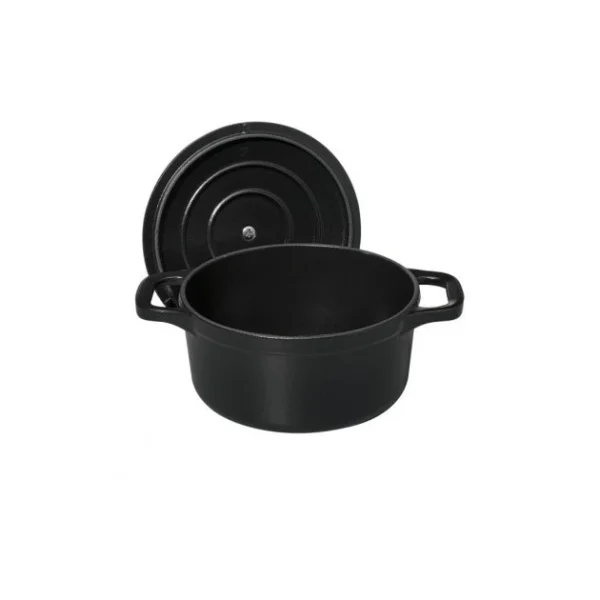 authentiques Mini Cocotte En Fonte Ronde 14 Cm Noir Mat Chasseur 4