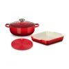 Set Cocotte 24 Cm, Plat à Gratin 23 Cm Et Dessous De Plat Cerise Le Creuset soldes magasin 22