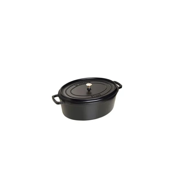 STAUB Cocotte Fonte Ovale 17 Cm Noir Mat 1 L soldes pas cher 1