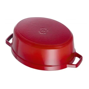 STAUB Cocotte Fonte Ovale 27 Cm Rouge Cerise 3,2 L Officielle 8