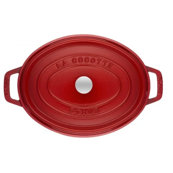 STAUB Cocotte Fonte Ovale 27 Cm Rouge Cerise 3,2 L Officielle 4