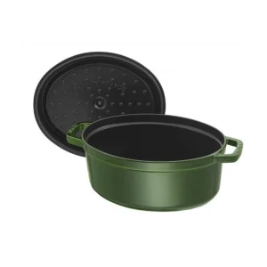 STAUB Cocotte Fonte Ovale 29 Cm Vert Basilic Majolique 4,2 L Pas Cher soldes France 8