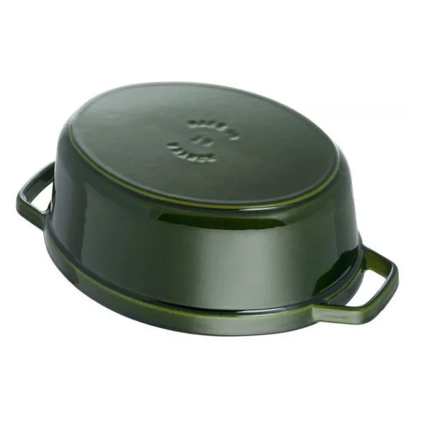 STAUB Cocotte Fonte Ovale 29 Cm Vert Basilic Majolique 4,2 L Pas Cher soldes France 5