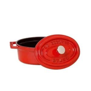 garantis authentique STAUB Cocotte Fonte Ovale 33 Cm Rouge Cerise 6,7 L 6