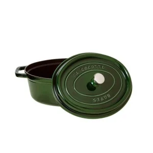 Officielle STAUB Cocotte Fonte Ovale 33 Cm Vert Basilic Majolique 6,7 L 6