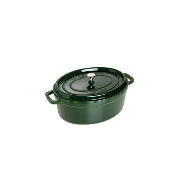 Officielle STAUB Cocotte Fonte Ovale 33 Cm Vert Basilic Majolique 6,7 L 1