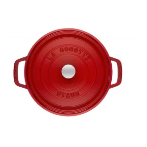 Neuve avec étiquette STAUB Cocotte Fonte Ronde 22 Cm Rouge Cerise 2,6 L 8