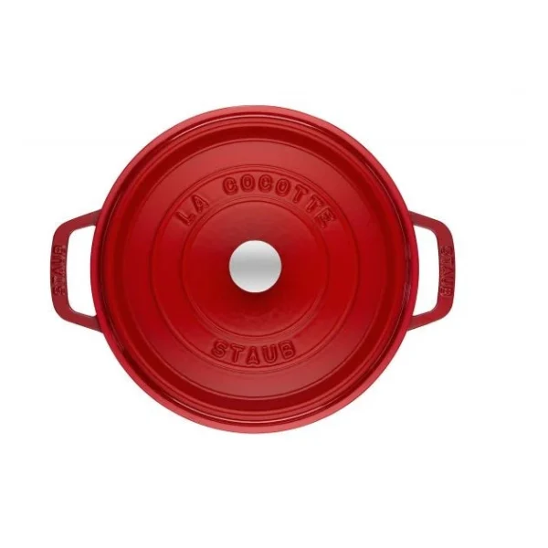 Neuve avec étiquette STAUB Cocotte Fonte Ronde 22 Cm Rouge Cerise 2,6 L 3