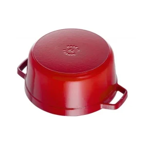 Neuve avec étiquette STAUB Cocotte Fonte Ronde 22 Cm Rouge Cerise 2,6 L 10