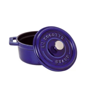 guranteed de qualité STAUB Cocotte Fonte Ronde 24 Cm Bleu Intense Majolique 3,8 L 6