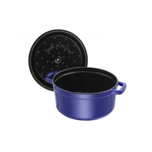 Authentic Original licence STAUB Cocotte Fonte Ronde 26 Cm Bleu Intense Majolique 5,2 L 8