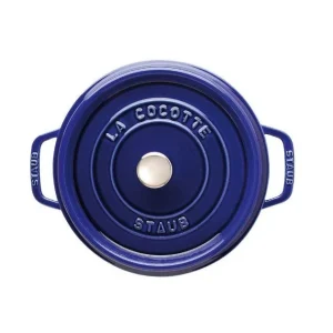 marque pas cher en ligne STAUB Cocotte Fonte Ronde 28 Cm Bleu Intense Majolique 6,7 L 6