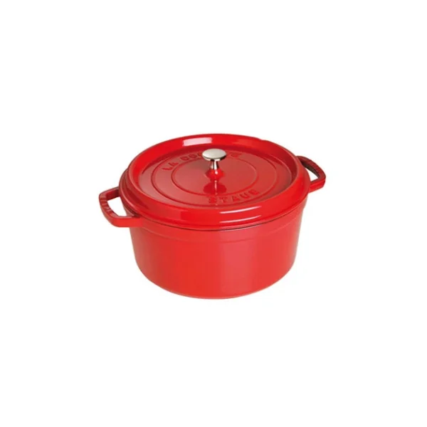 Pas Cher soldes France STAUB Cocotte Fonte Ronde 30 Cm Rouge Cerise 8,35 L 1