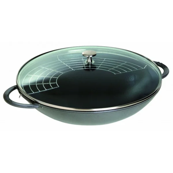 beauté Wok En Fonte 37 Cm Gris Staub 1