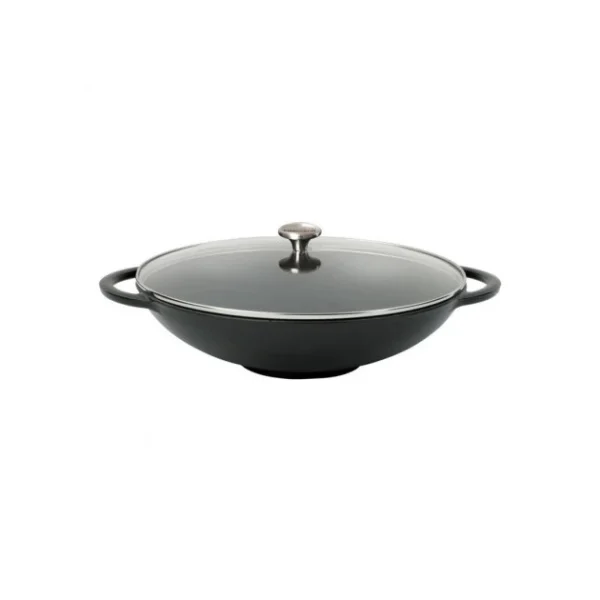 grand choix Wok En Fonte 37 Cm Noir Mat Chasseur 1