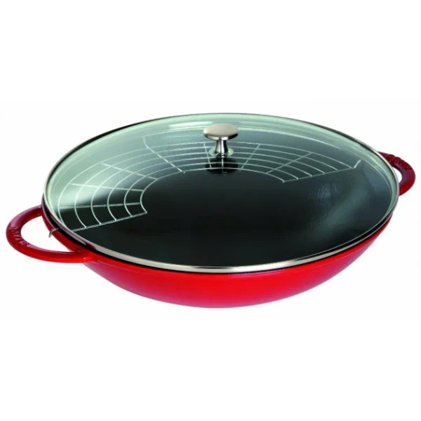 Wok En Fonte 37 Cm Rouge Staub de garantie authentique 1