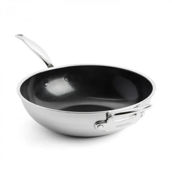 Les achats en ligne Wok Inox Ø 30 Cm PREMIERE GreenPan 1